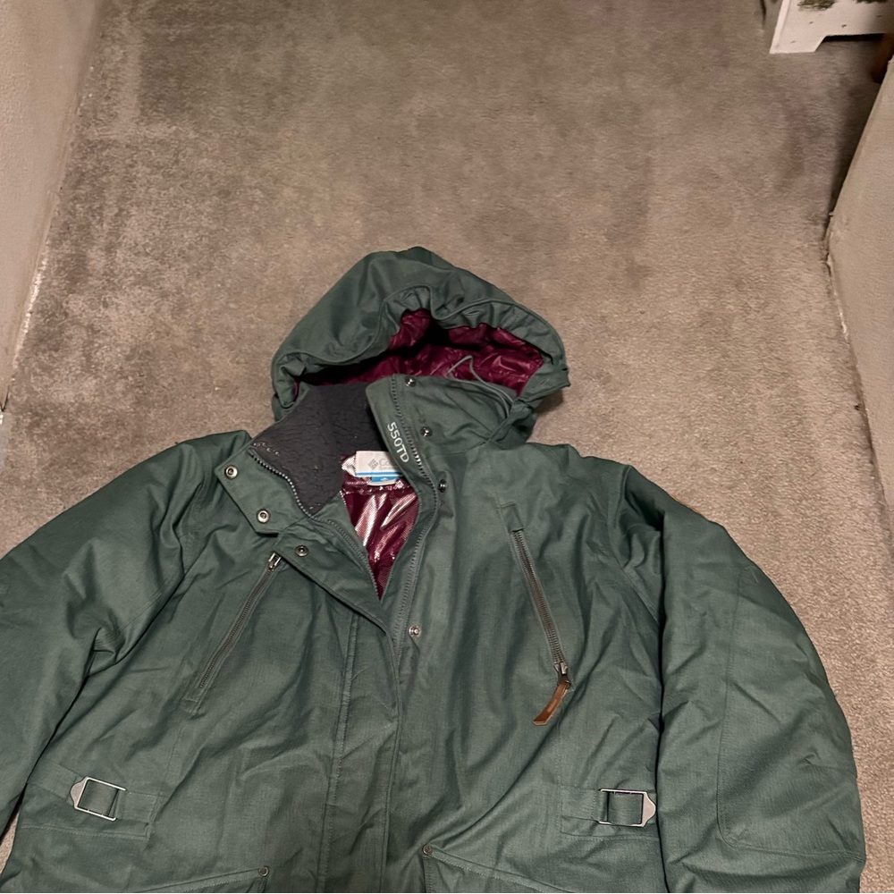 Green Hooded Parka Coat